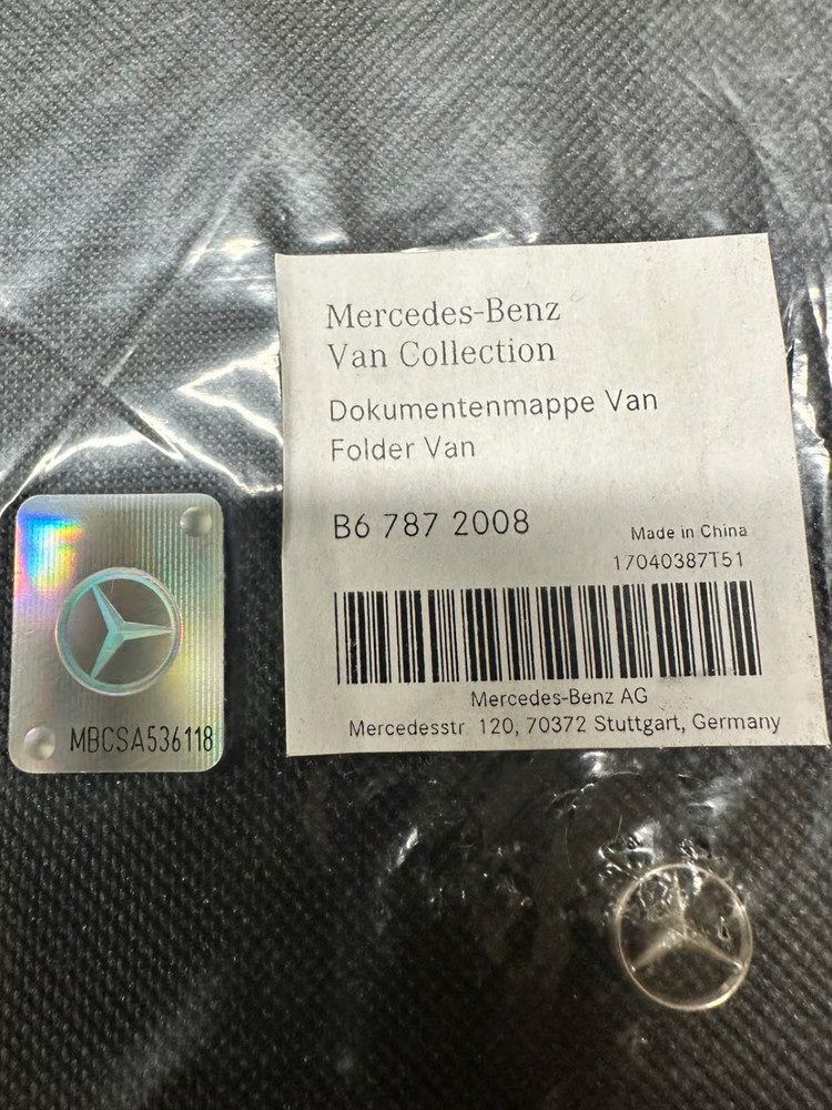 FOLDER MERCEDES BENZ VAN COLLECTION FOLDER SLEEVES PAD ZIPPERED BLACK FOLDER
