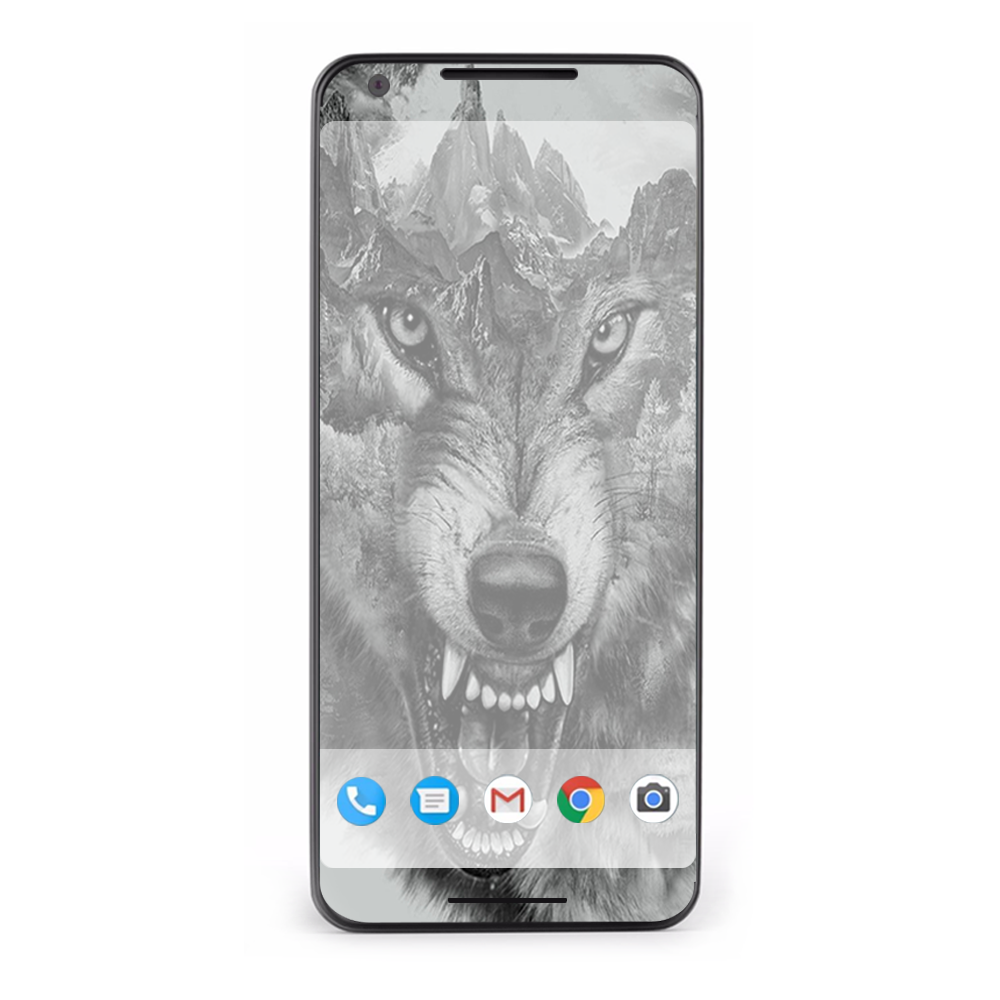 Google Pixel 2 Skins Decal Wrap Angry Wolf Growling Mountains