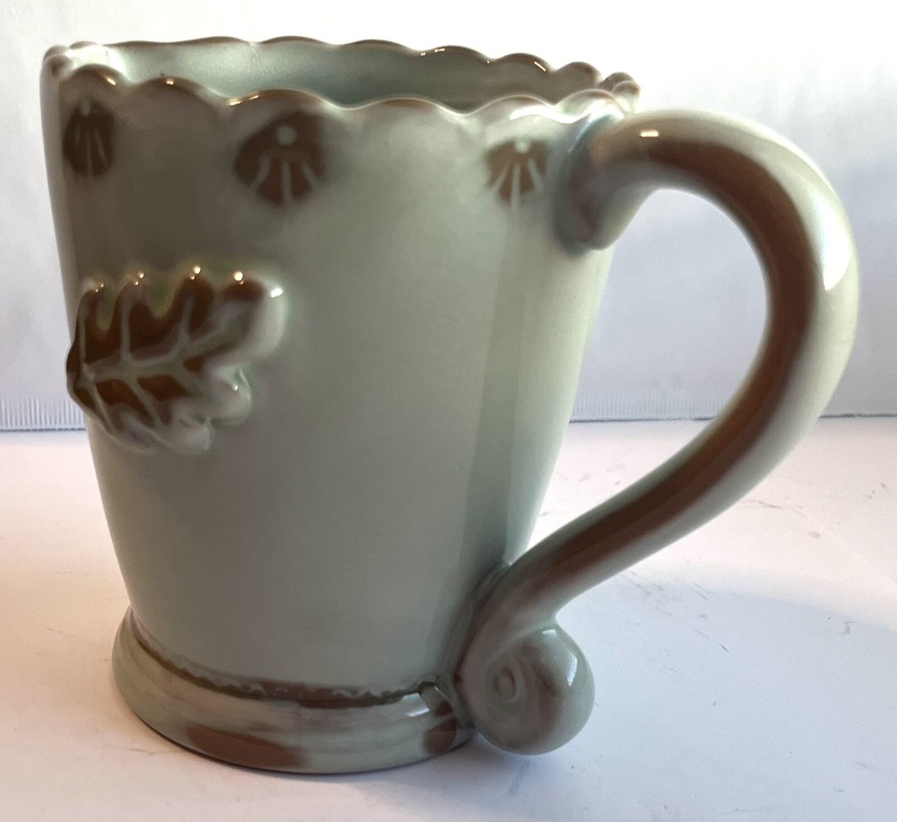 TIC TIC Terracotta Ceramic Pottery Pitcher, Leaf Design Pitcher