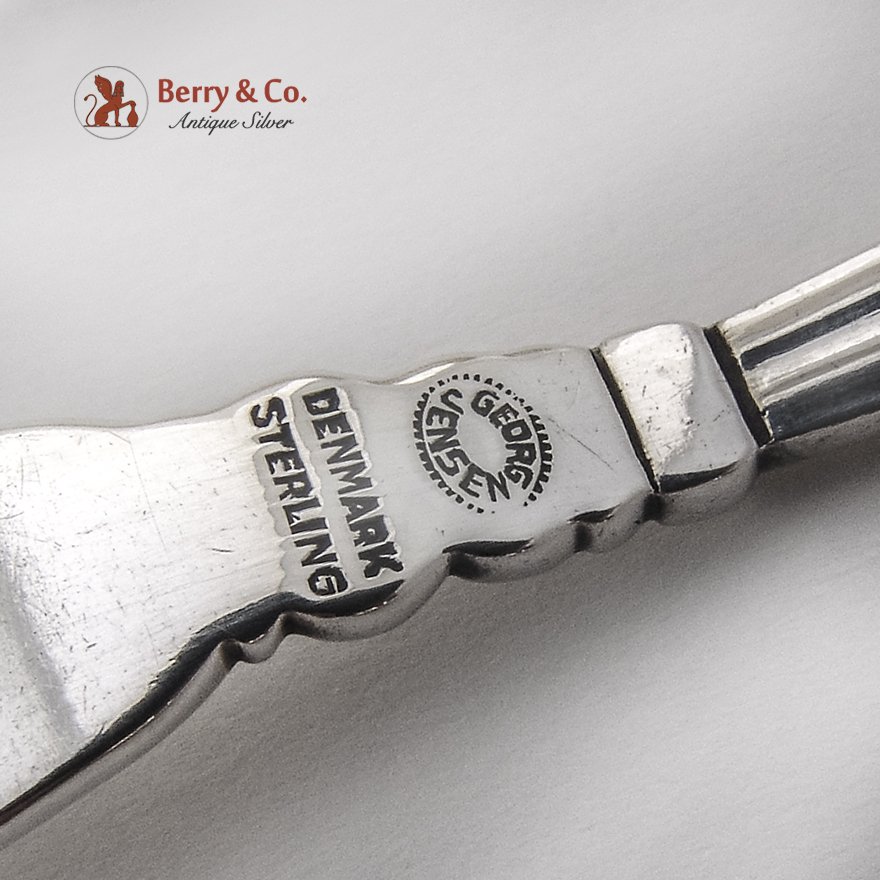 Acorn Small Serving Fork Georg Jensen Sterling Silver 1950 Denmark