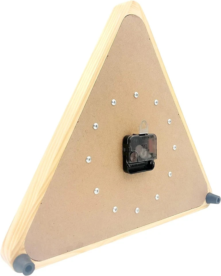 Billiards Pool Ball Clock - 14Inch Triangle Pool Table Cool Wall Clock with Soli
