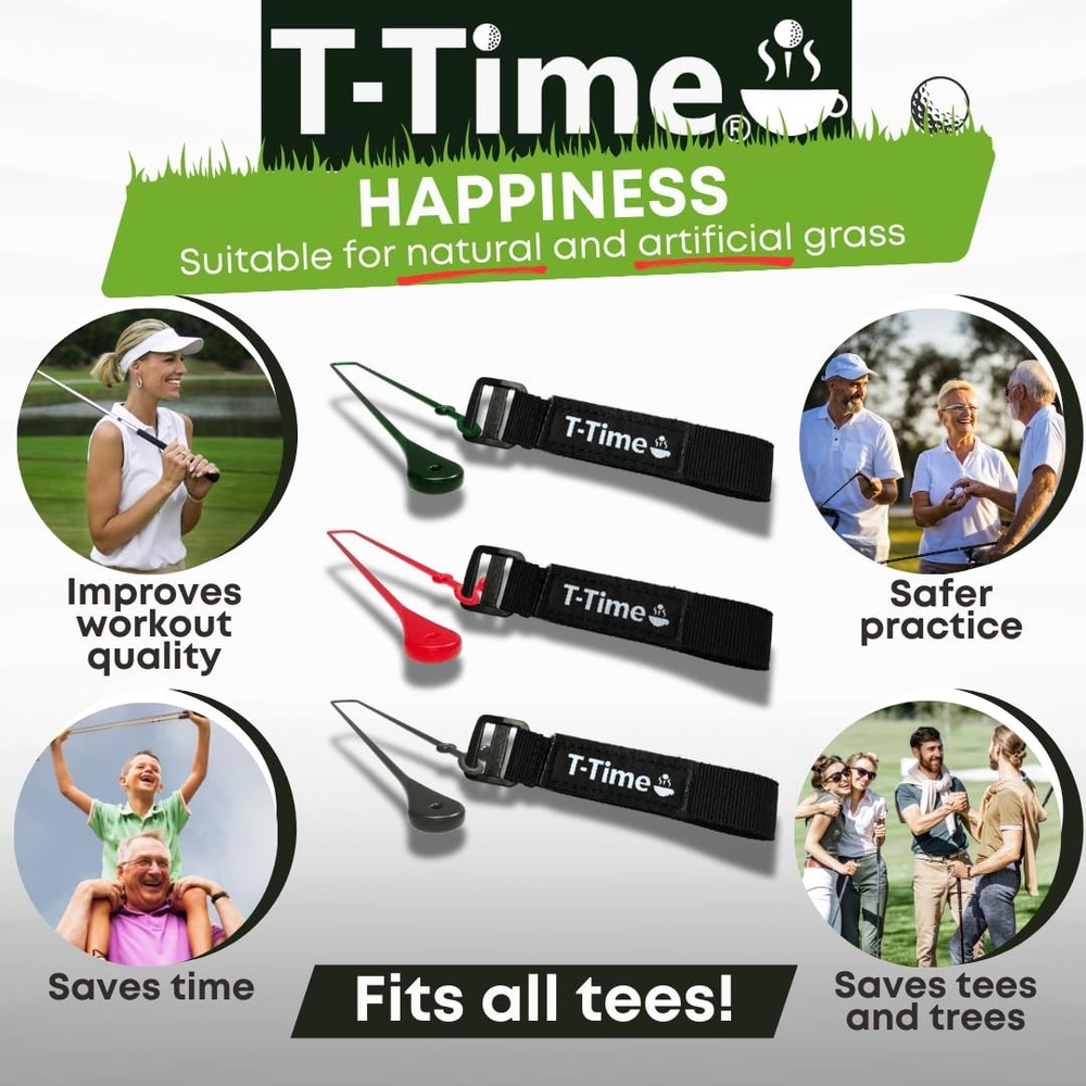 ® Golf Tee Anchor Leash & Tether – Patented – Keeps Tees in Place for Driving...