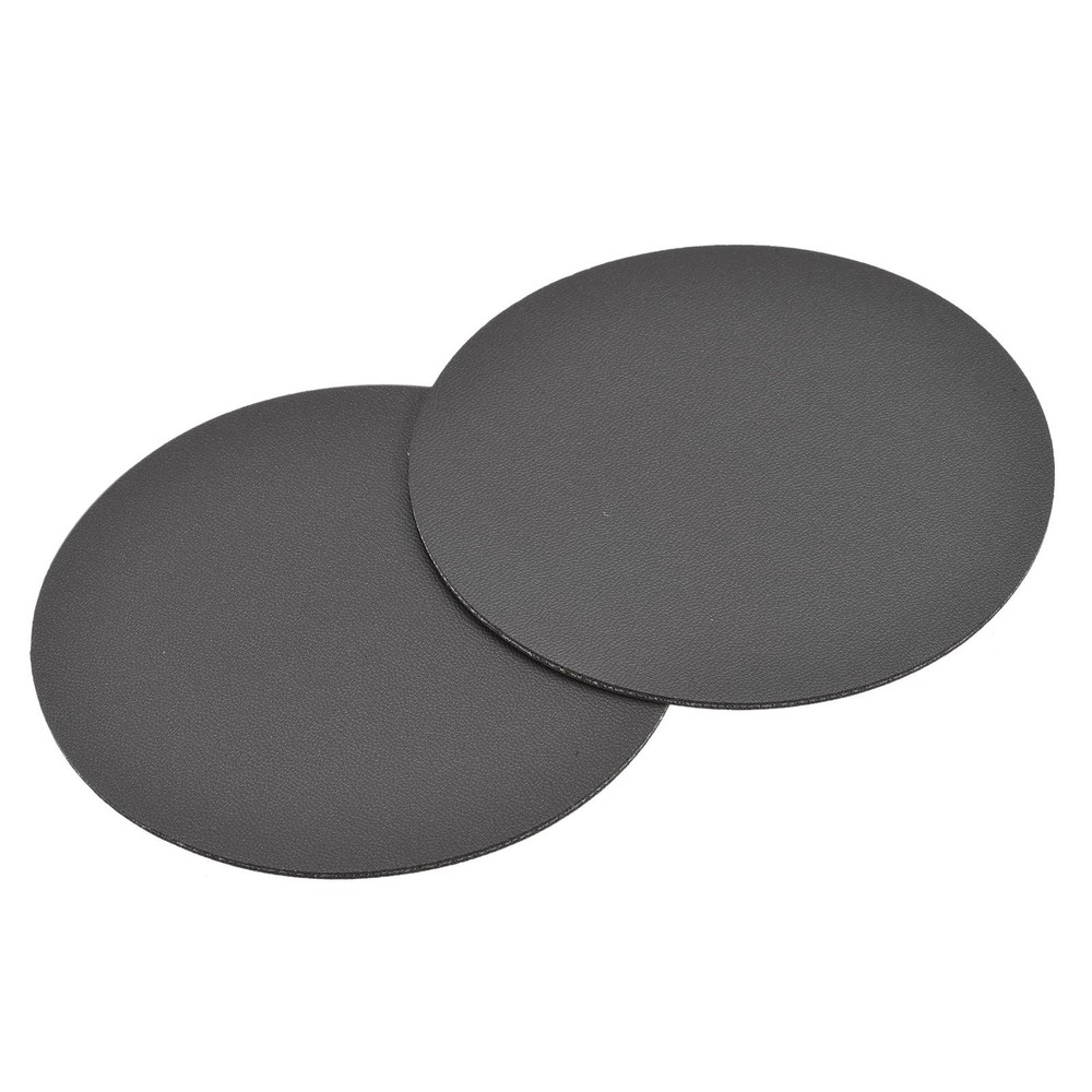 102mm (4.02") Round Coasters PU Cup Mat Padding Grey 2pcs