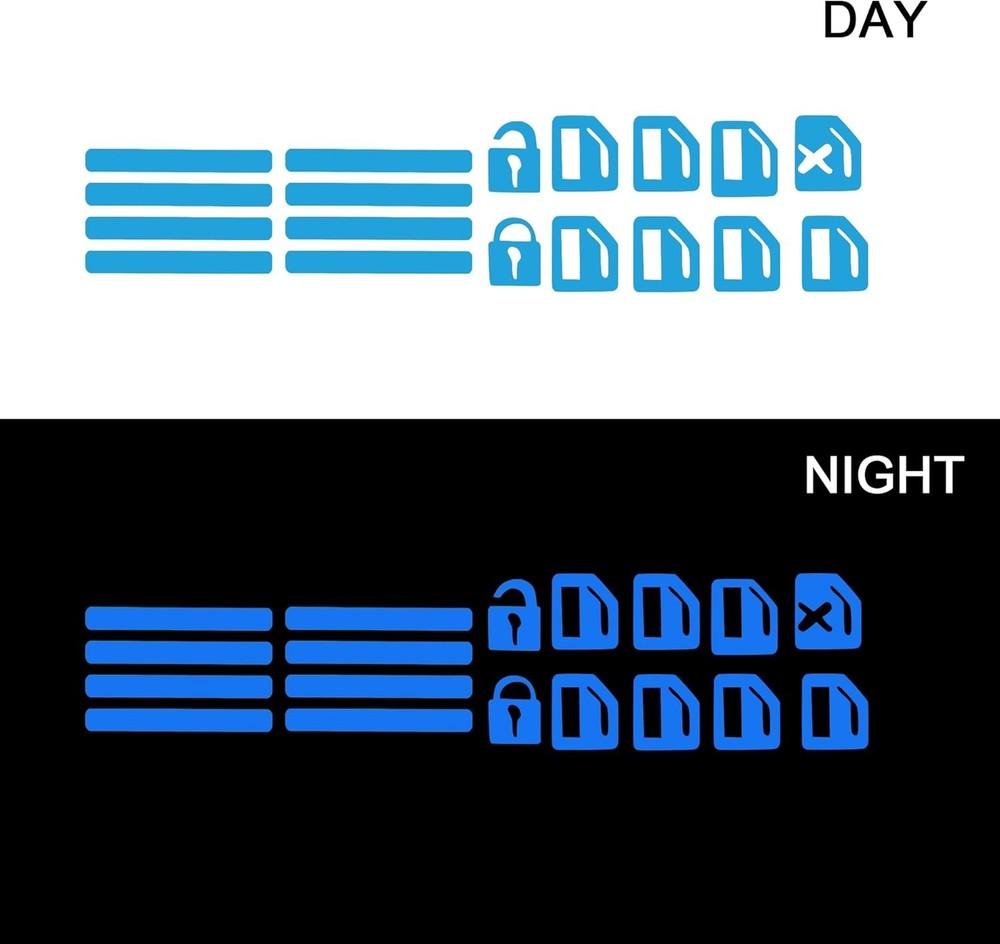 2Pcs Control Switch Luminous Sticker for Car Outer Door Handle-Dark Blue