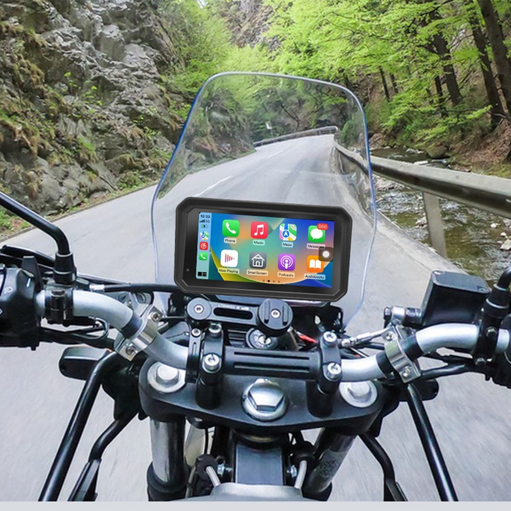 5.99" Motorcycle Navigation GPS Touch Screen Wireless CarPlay Android Auto +Cam