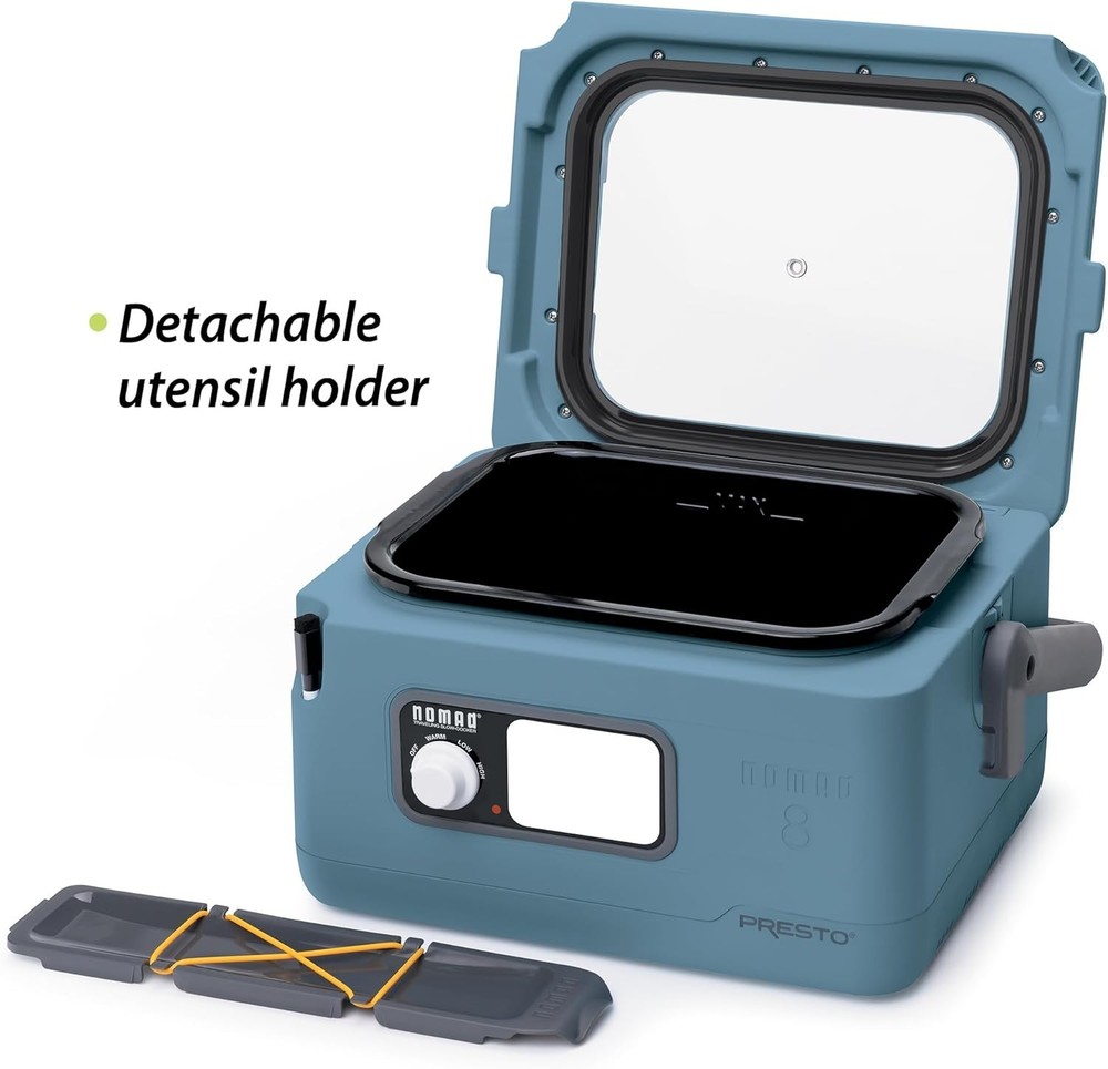 0 8-Quart Nomad Traveling Slow Cooker, Blue