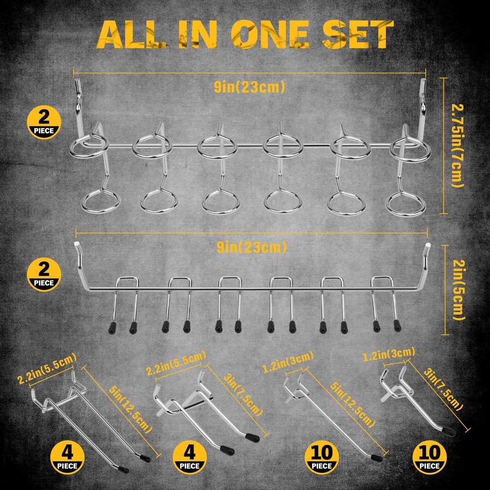 ELEAD 297 Piece Pegboard Hooks Kit, Peg Board Organizer Accessories with Bins