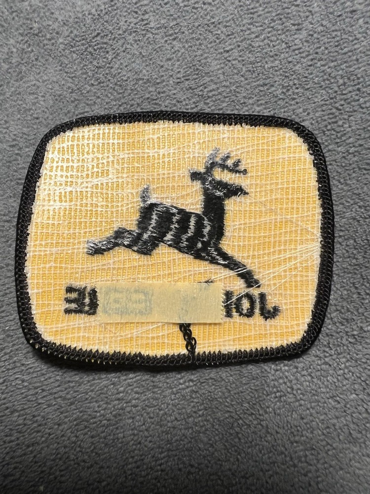 John Deere 🚜 Iron On Patch 2.5”x3” Vintage Yellow Implement Memorabilia