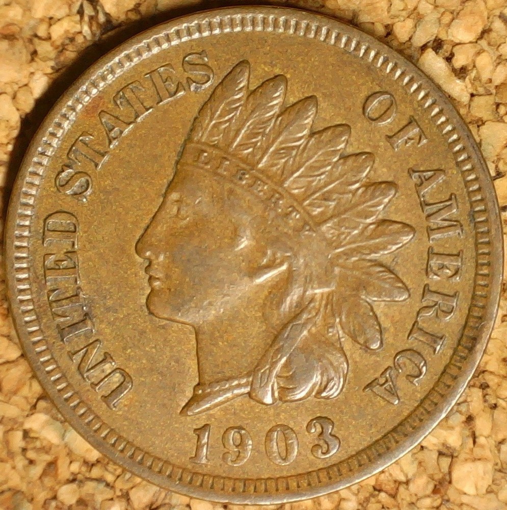 1903 Indian Head Cent - AU+,  EXACTLY AS SHOWN (M770)