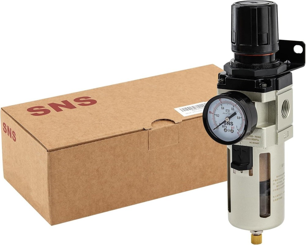 Semi-auto Drain Air Filter Regulator, 5 Micron Brass Filter