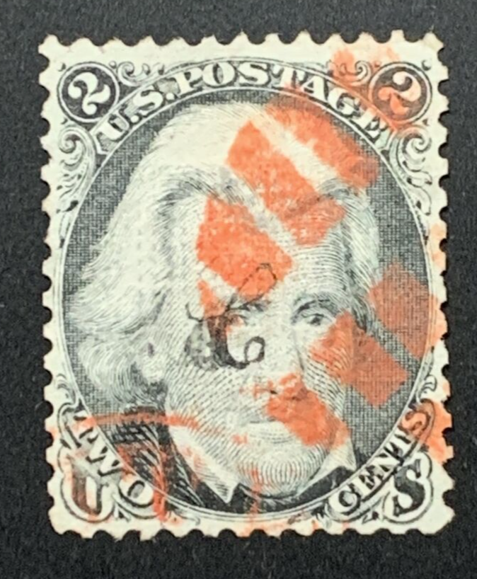 US 87 1868 2c Jackson Used Reperf with PSE Cert. KP-149