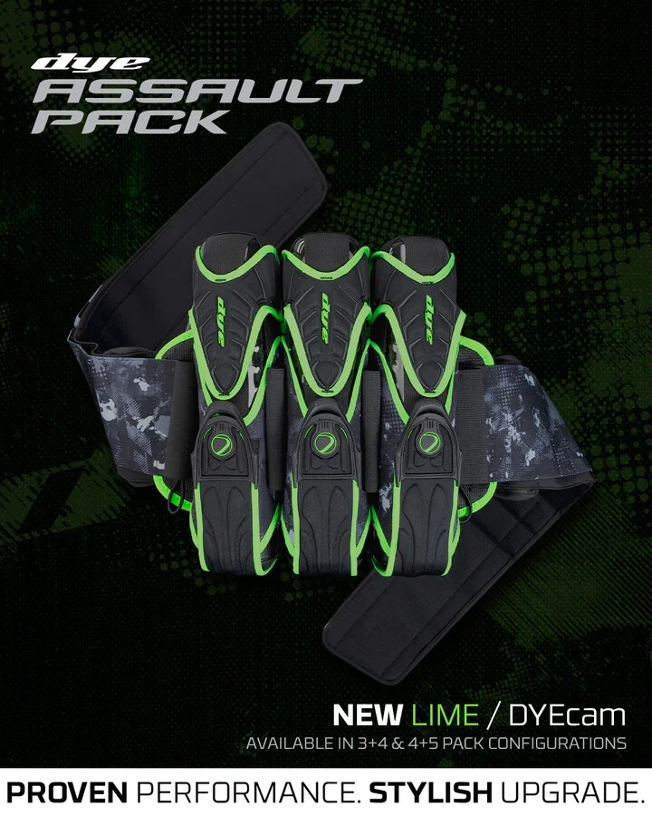 Dye Assault Pack PRO Harness 3+4 Dyecam Black/Lime
