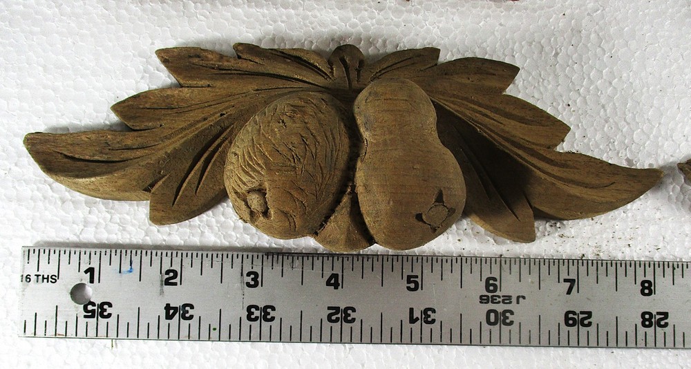 EXCELLENT 19TH C GROUP 6 HAND CARVED WOOD RUSTIC STYLE DRAWER PULLS, GOOD SHAPE