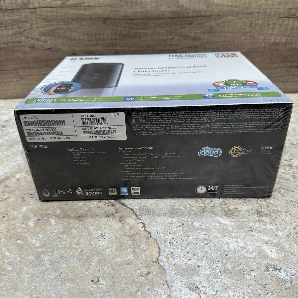 D-Link DIR-820L Wireless AC1000 Dual Band Cloud Router