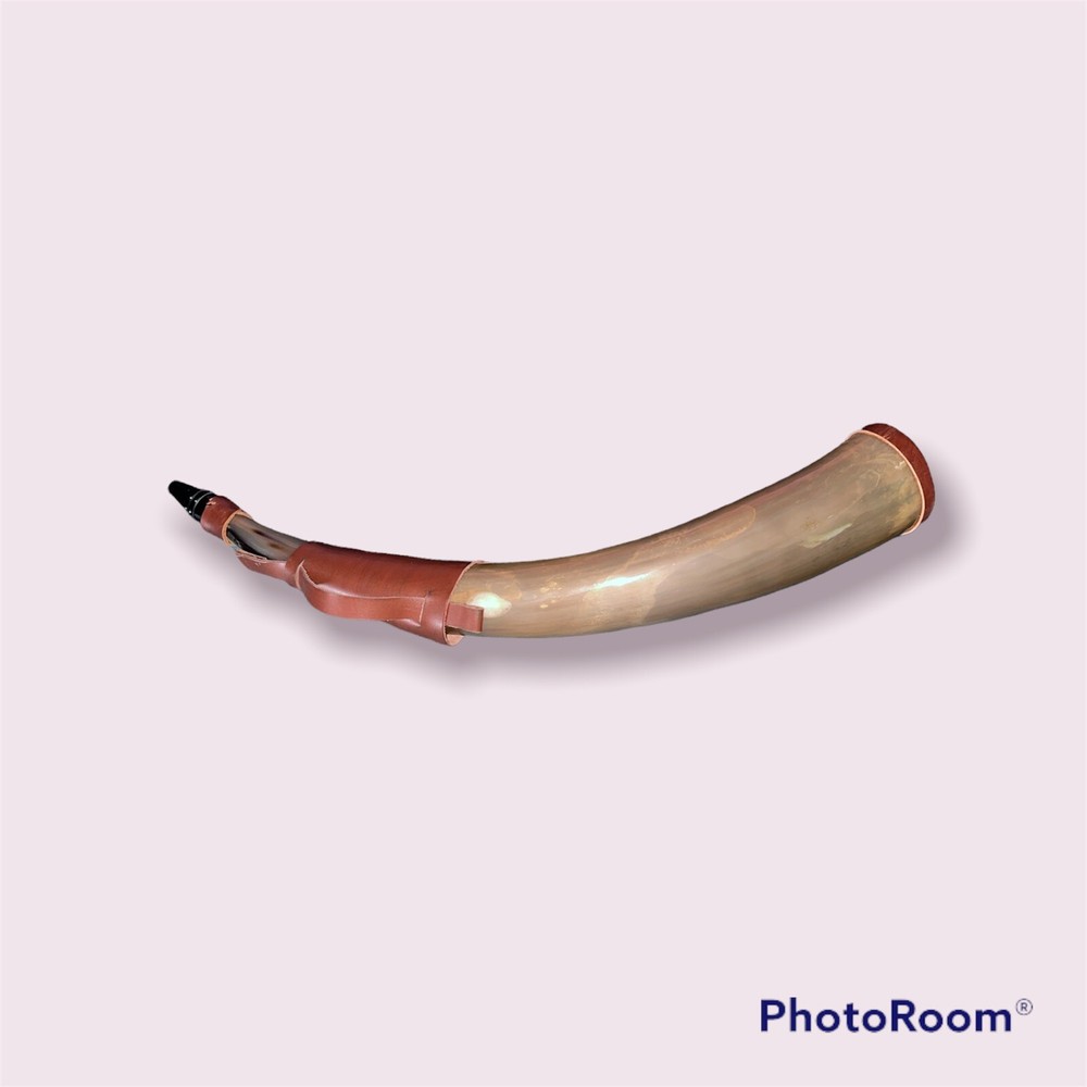 powder horn With Real Leather Without Caps Or Strap