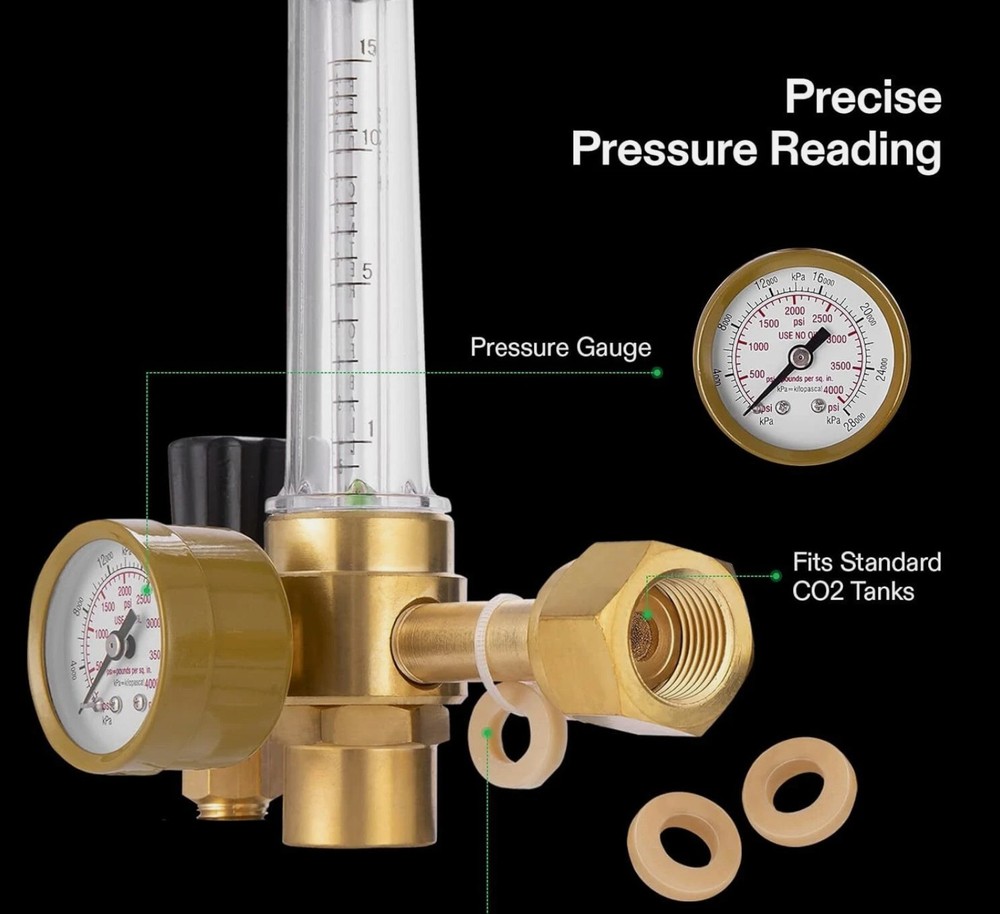 Infinity CO2 Regulator Hydroponics Emitter System with Solenoid Valve Flowmeter
