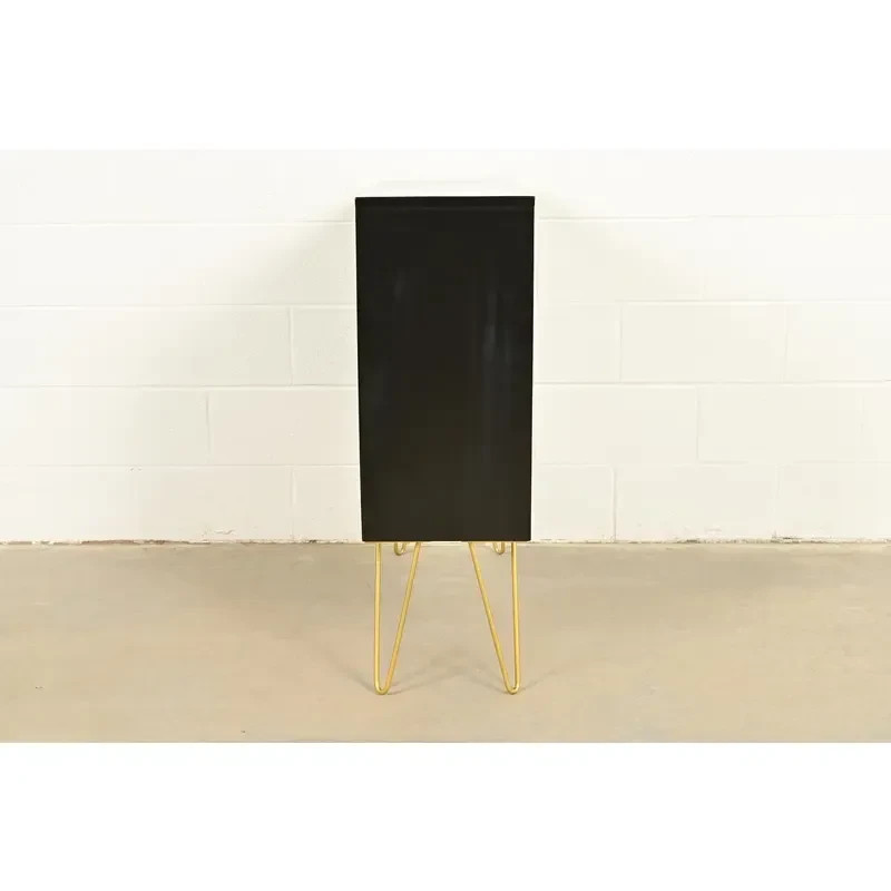 Paul McCobb Planner Group Black Lacquered Bookcase, Newly Refinished