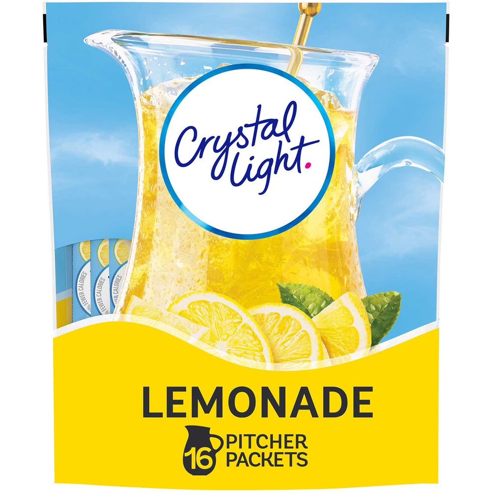 2 PACK - 16 Crystal Light Lemonade Mix Powdered Drink Mix (Total 32 Packets)