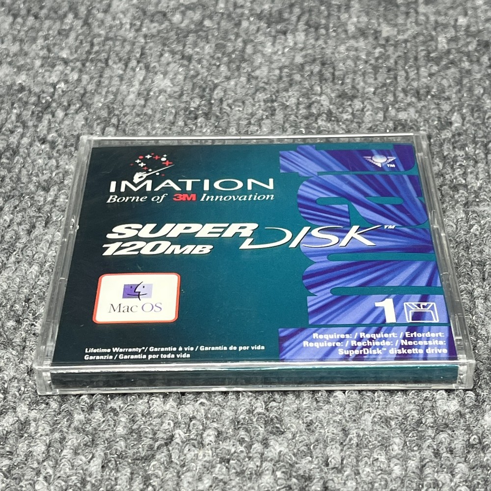 Imation SuperDisk 120MB LS-120 Floppy Disk Mac OS Formatted - New Sealed