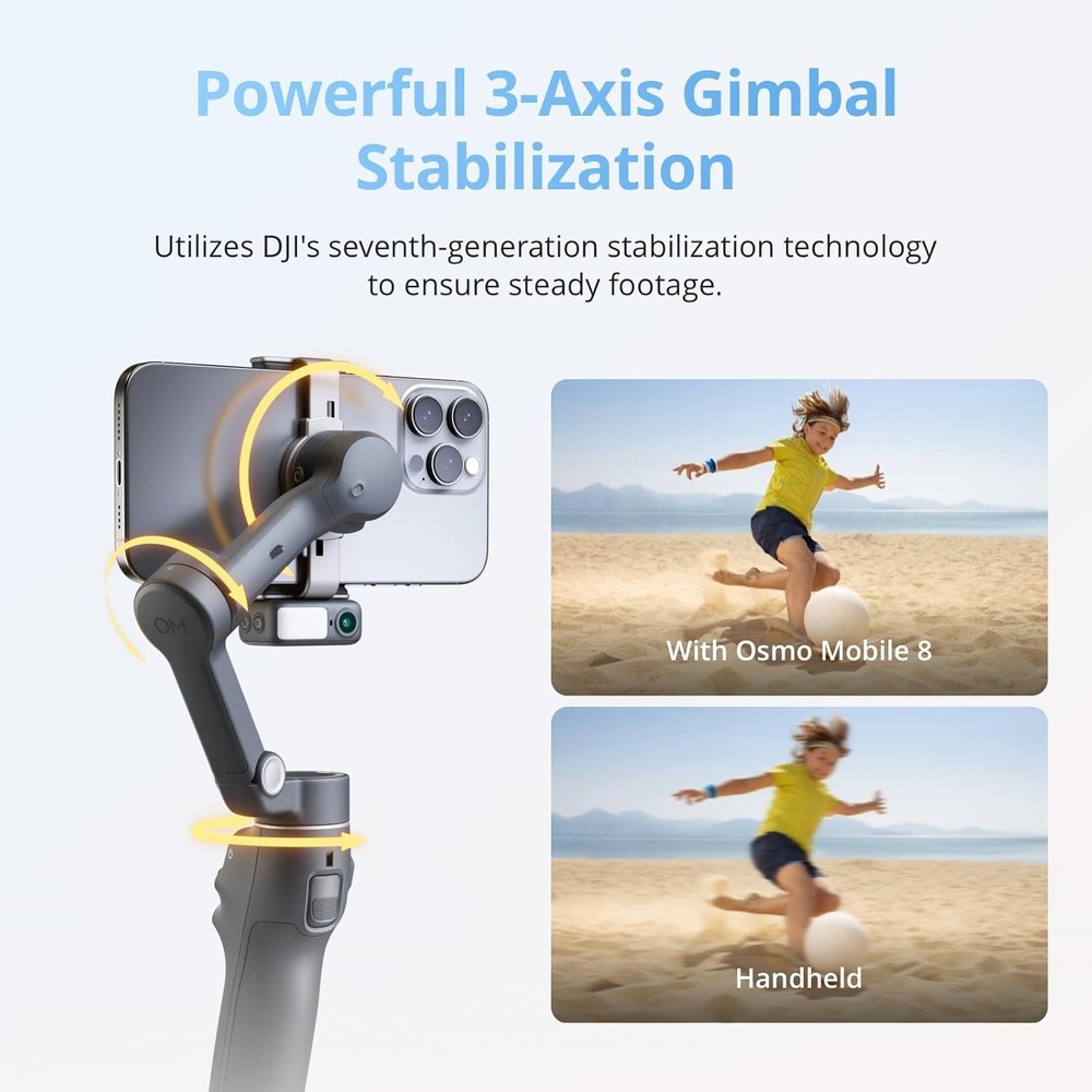 DJI Osmo Mobile 8 Advanced Tracking Combo Gimbal Stabilizer for Phone 360° US