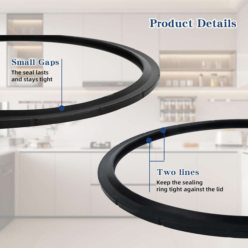 2 Pack 09936 Pressure Cooker Sealing Ring & 4 Overpressure Plug...