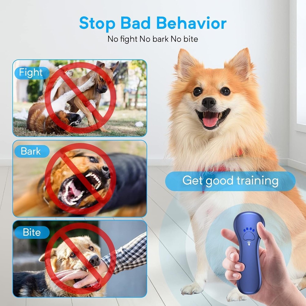 Compact USB Rechargeable Anti Barking Device with 16.4 Ft Range for Dog Training