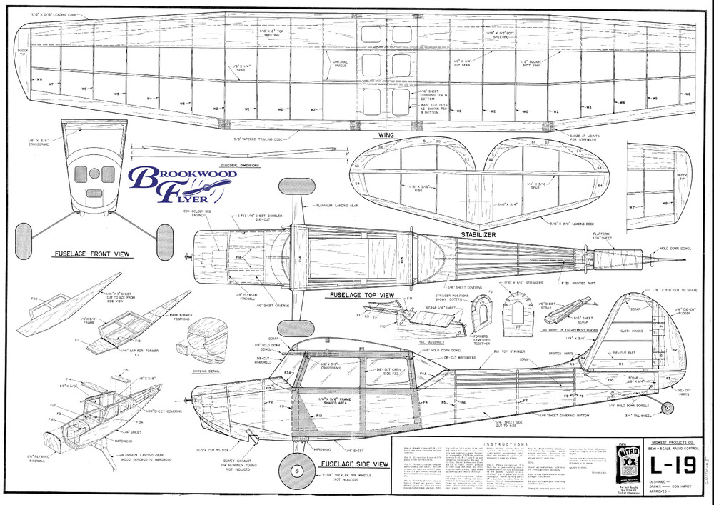 AERONCA SEDAN PLAN & PATTERNS + CONSTRUCTION ARTICLE for 47" RC Model Airplane