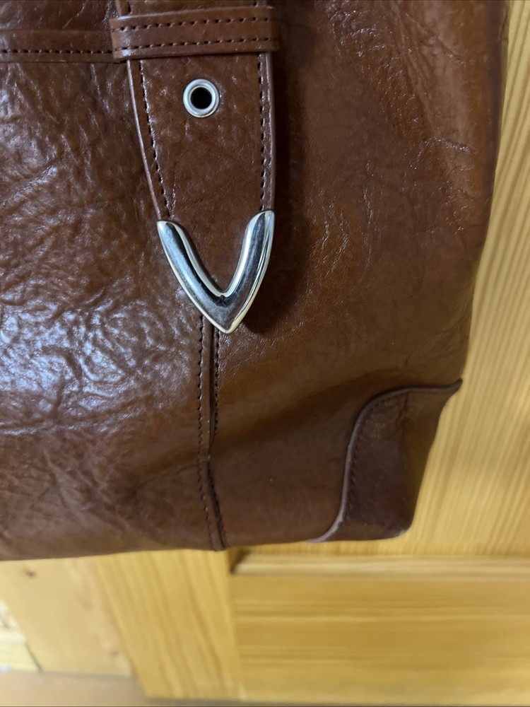 Wilsons Leather Vintage Shoulder Bag 100% Leather Brown Size Medium Boho Chic