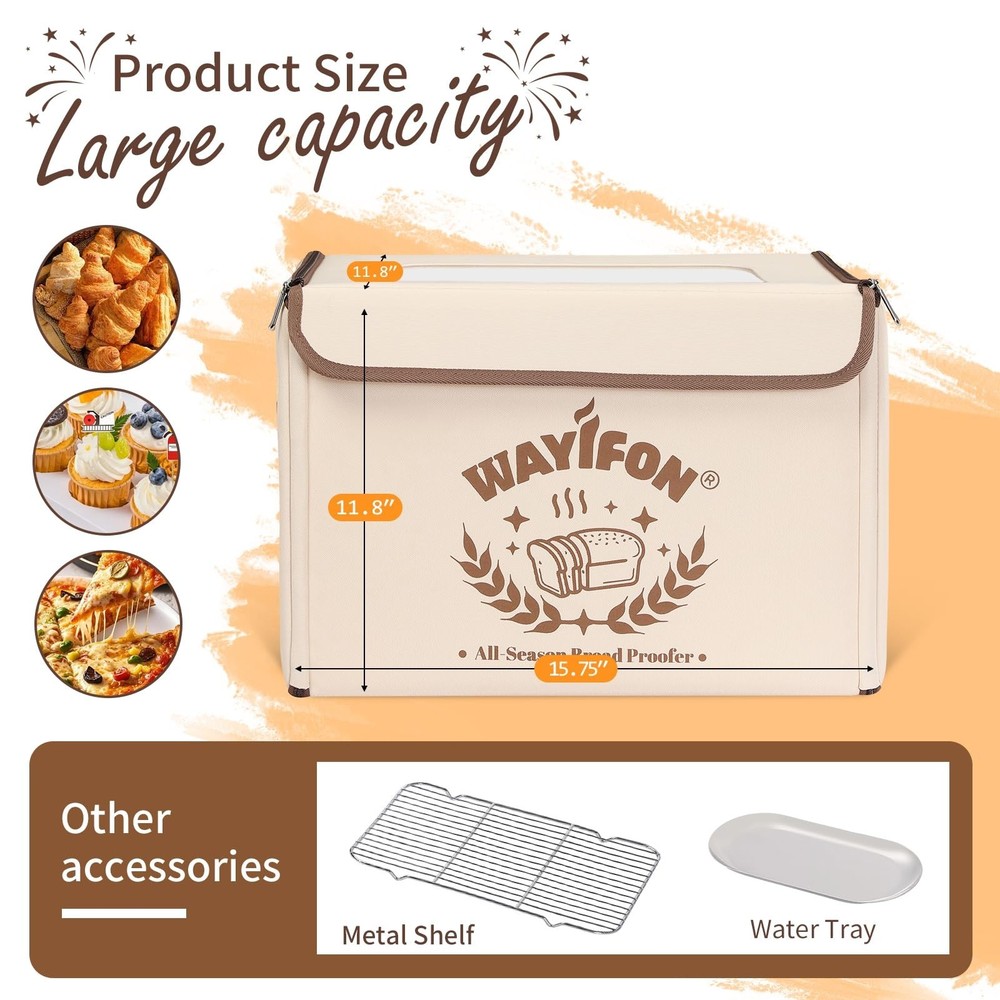 Folding Bread Proofing Box with 68-131℉ Temp Control & 99H Timer,Dough Pro