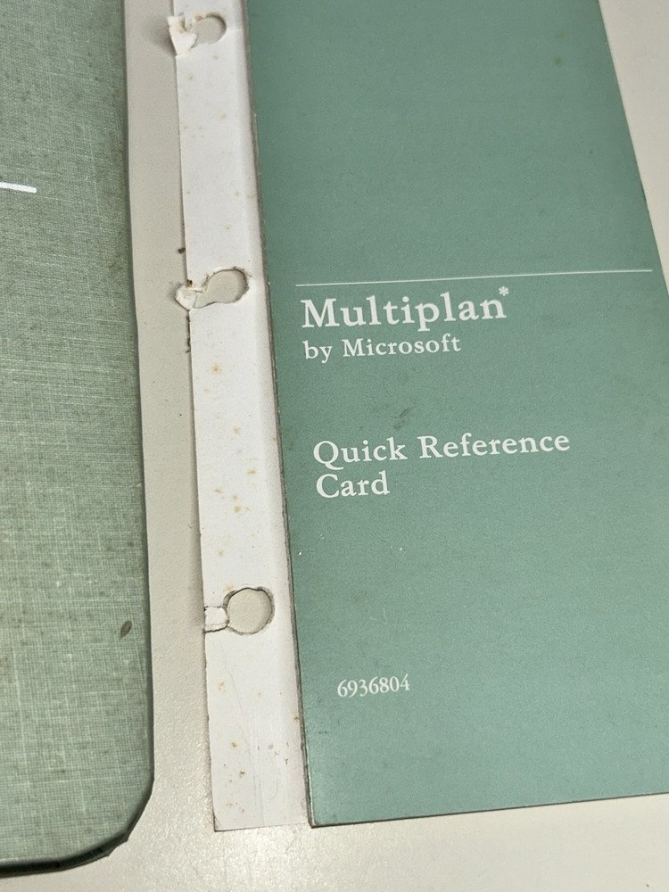 IBM Multiplan Electronic Worksheet Computer Software by Microsoft MANUAL ONLY