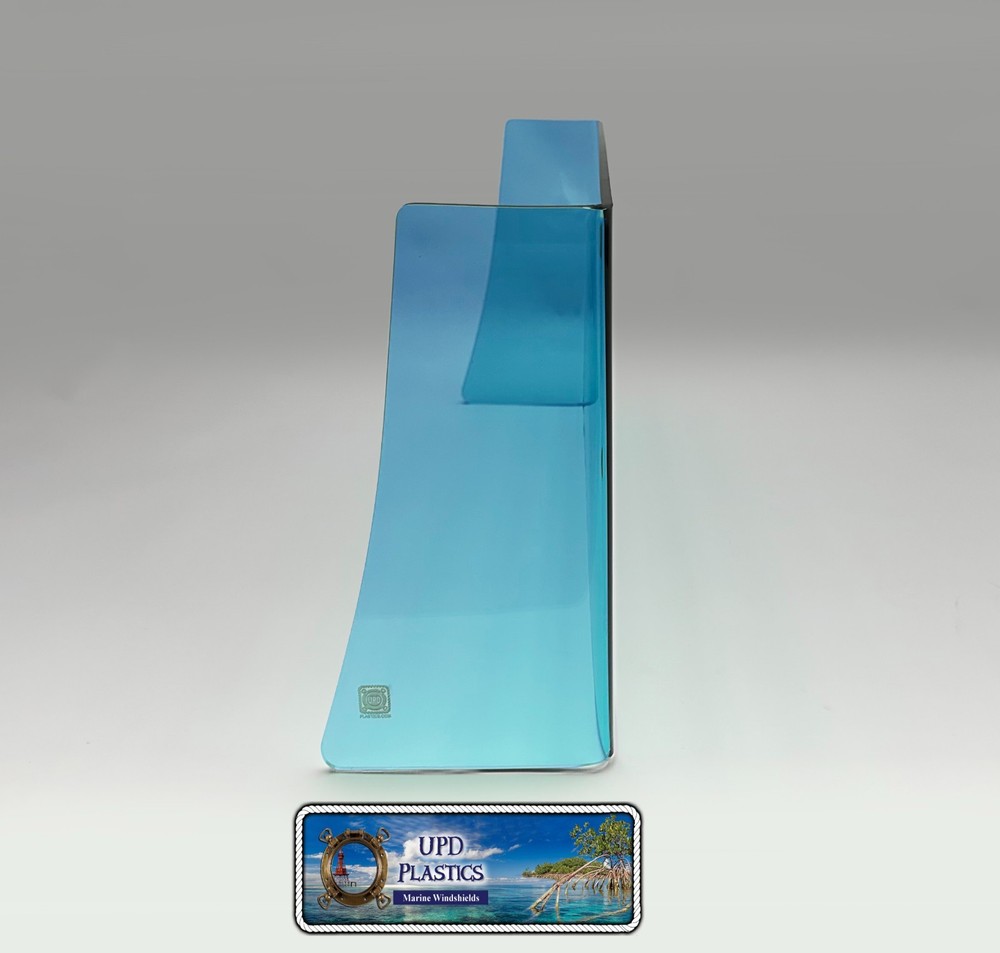 New Generic Center Console Boat Windshield Blue 24" inside Size, 1/4" Thick