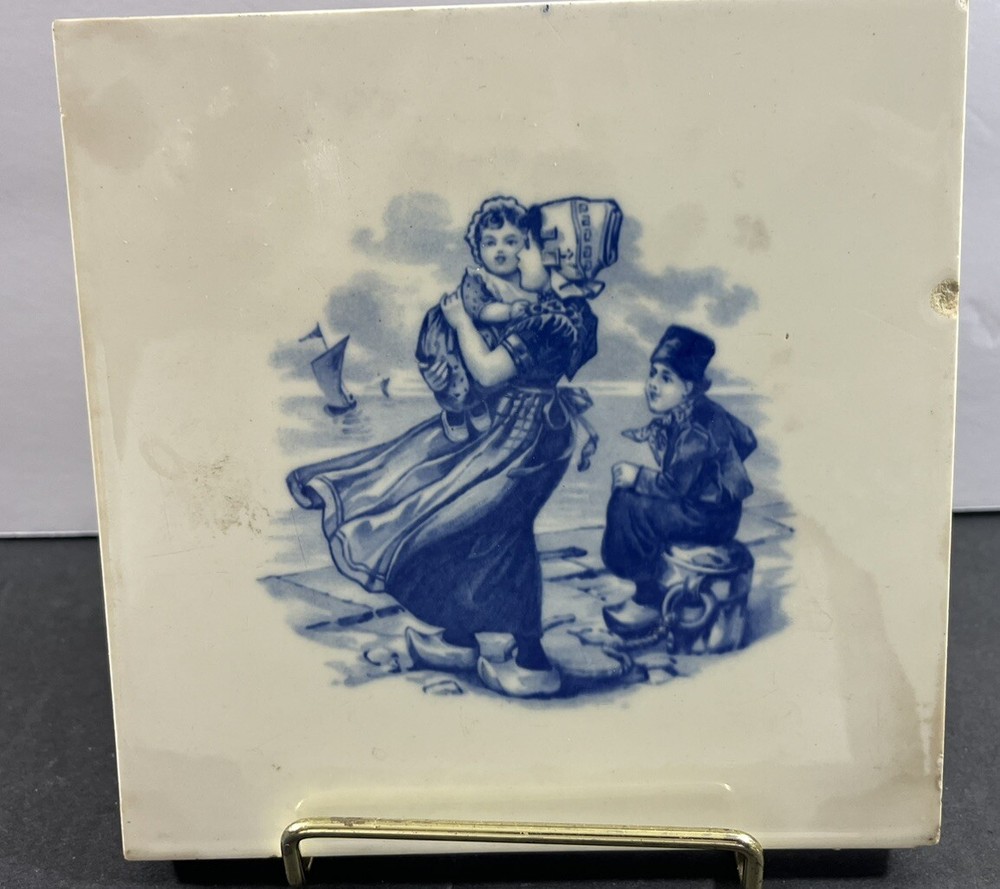 Vintage Decorative Delft Style 6" Tile