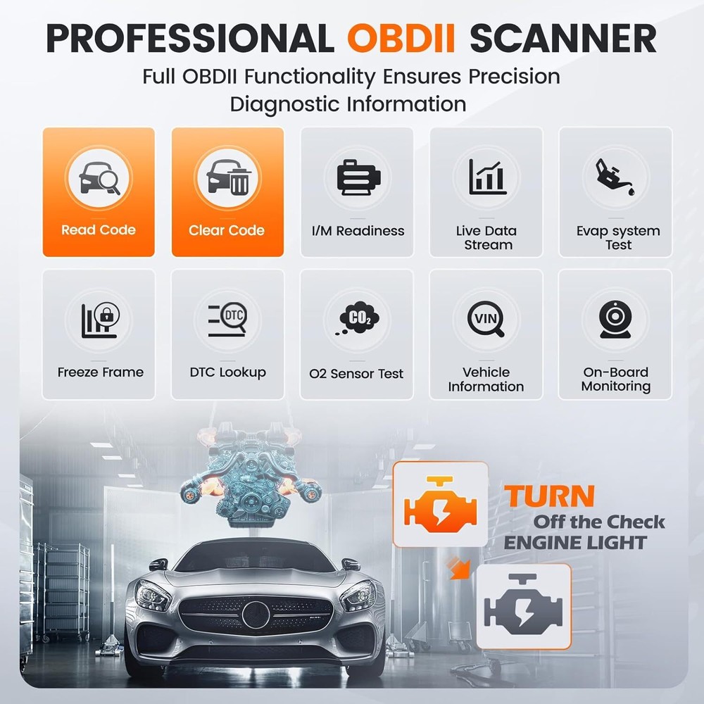 ANCEL AD410 PRO Battery Tester & OBD2 Scanner Auto Code Reader Diagnostic Tool