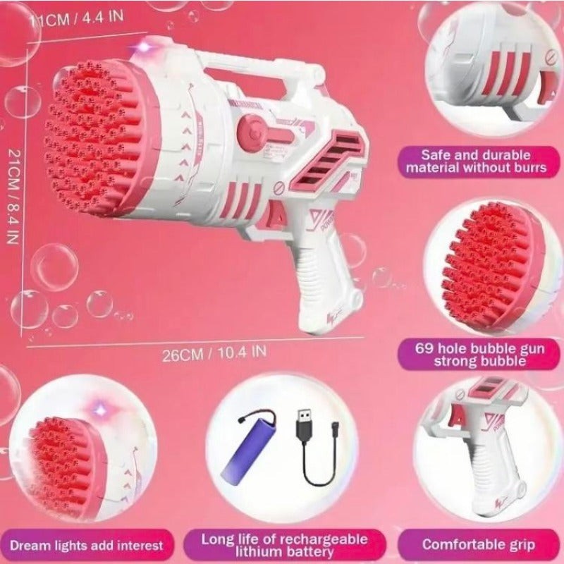Bubble Machine -69 Holes Bubble Gun Blower Bubbles Toy
