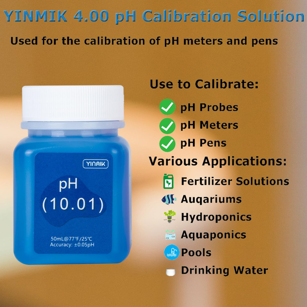 pH Meter Calibration Solution Kit(4.007.00&10.01) with pH Electrode S...