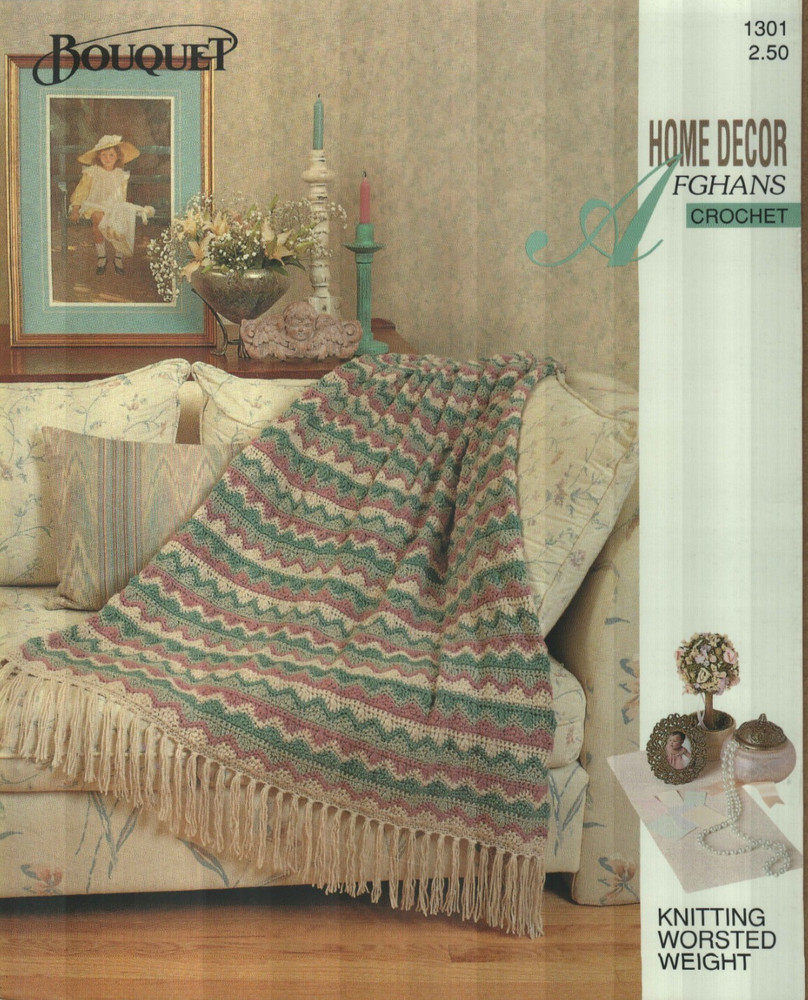 VICTORIAN CHARM AFGHAN HOME DECOR CROCHET PATTERN LEAFLET