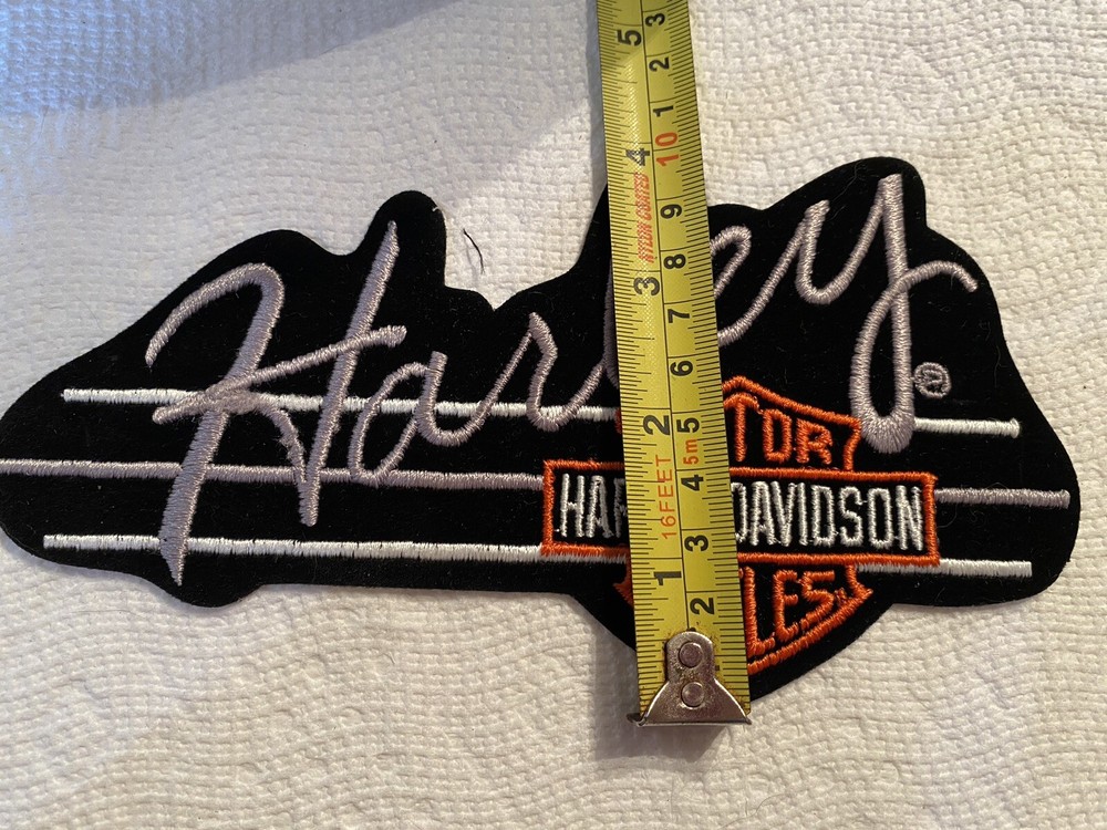 Harley Davidson Gray Harley Script Bar & Shield Patch 7.5”x 4” NOS