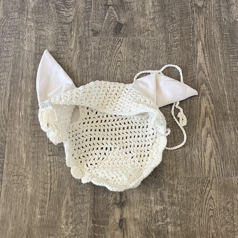 White Pony Horseback Riding Bonnet Accessory
