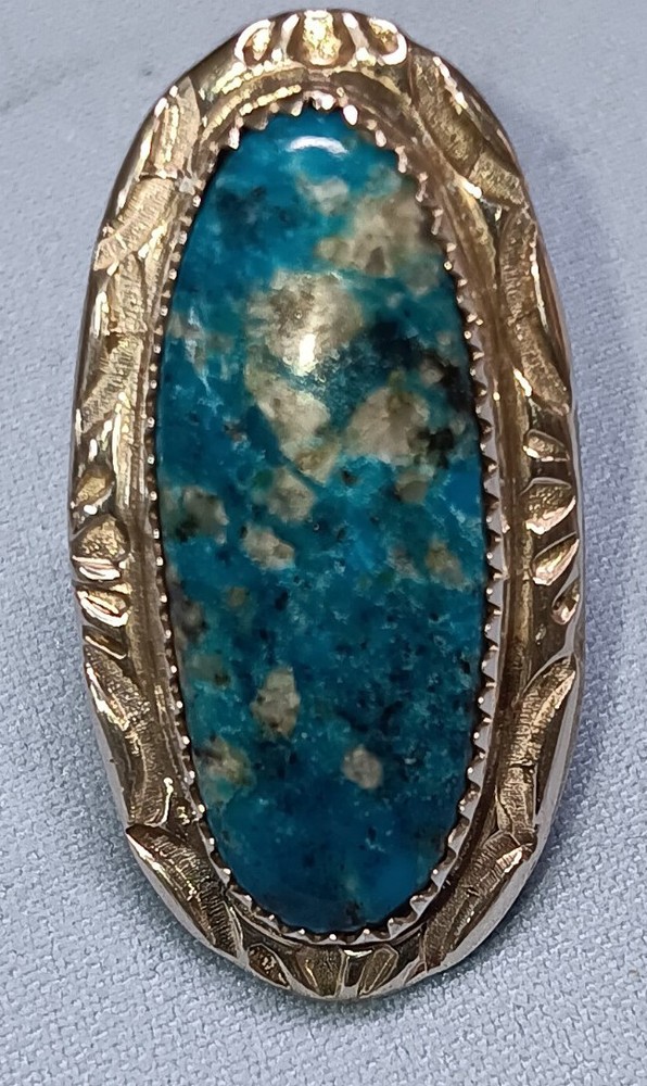 NEW HERBERT TSOISE COMPLEX TURQUOISE STERLING RING FITS SZ. 5.75
