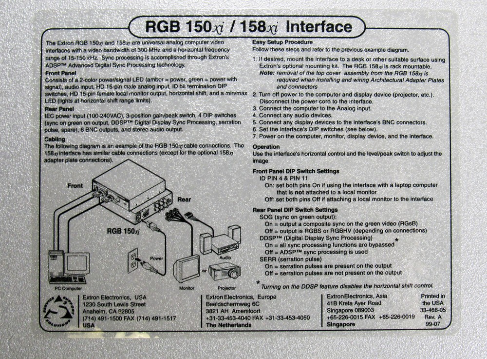 Extron RGB 150xi, Gray - NEW IN BOX