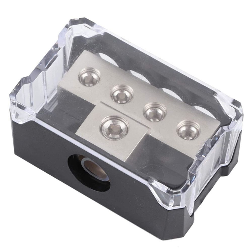 4 Way Distribution Block Car Audio Amp Power Ground Distributor Splitter Box 2pc