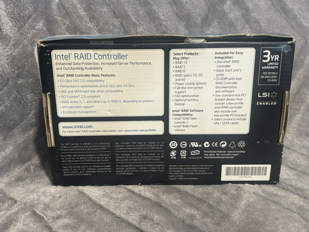Intel RAID Controller RS2MB044 Storage SATA Card HSC New Open Box