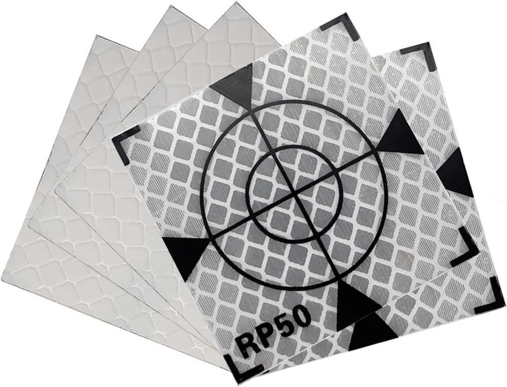 100PCS 50X50MM Reflector Targets for Total Stations with Black Triangle Sheet