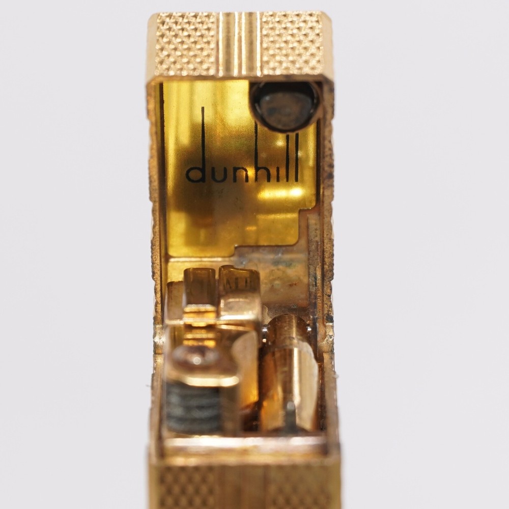 Dunhill Lighter Gold Burley Pattern_Three lines_Ultrasonically cleaned_Working