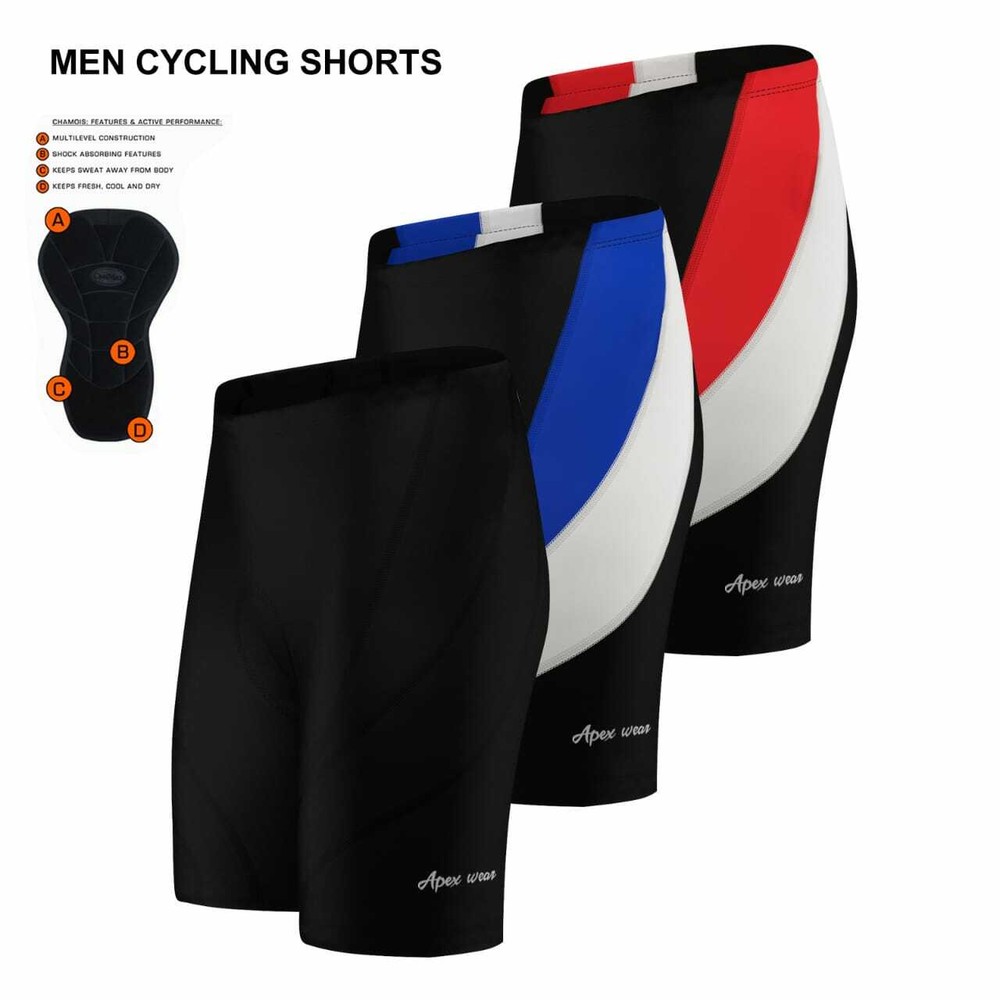 Men's Cycling Cool Max Padded Compression Shorts Polyester Lycra