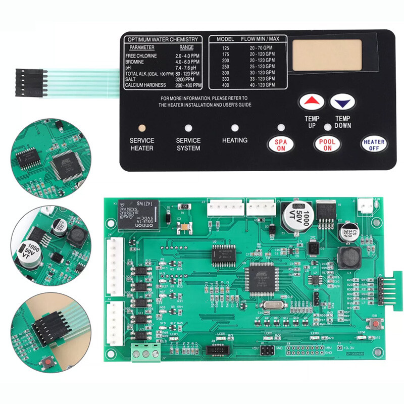 For Pentair Master Temp 400 42002-0007S Control Board Kit w/ 472610Z Switch Pad☀