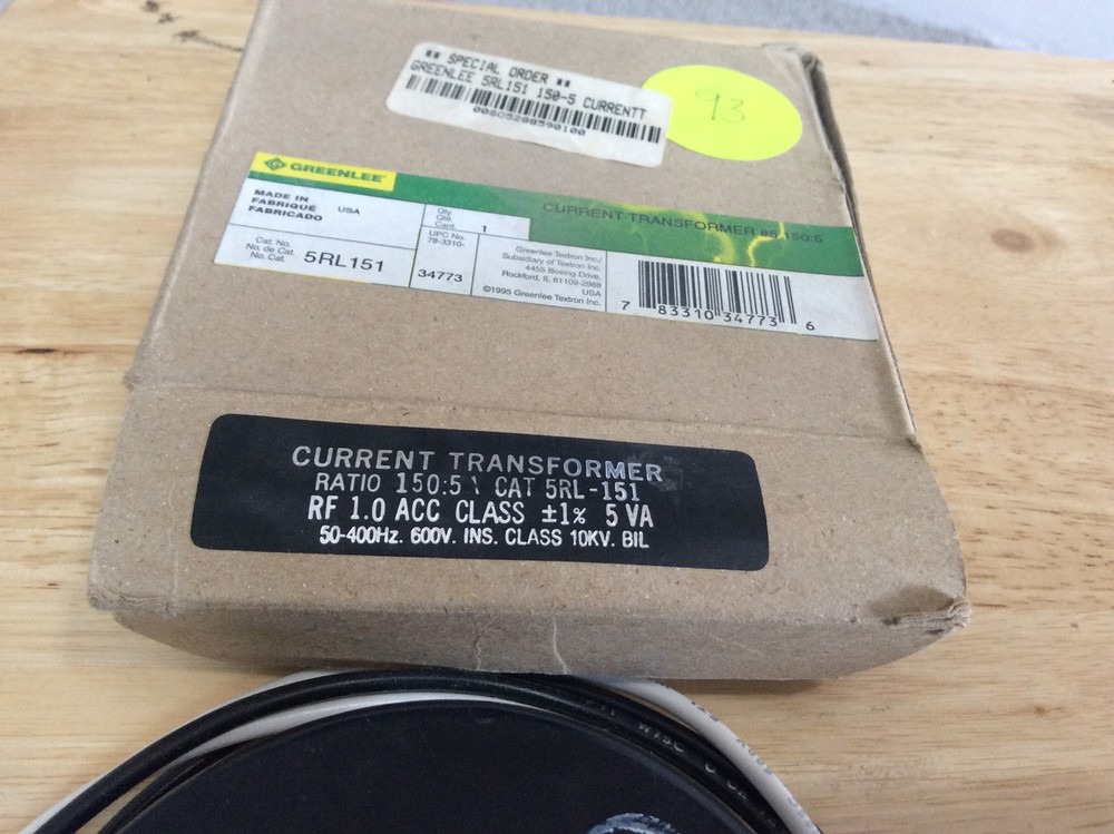 NEW INSTRUMENTS TRANSFORMERS CURRENT TRANSFORMER 5RL-151