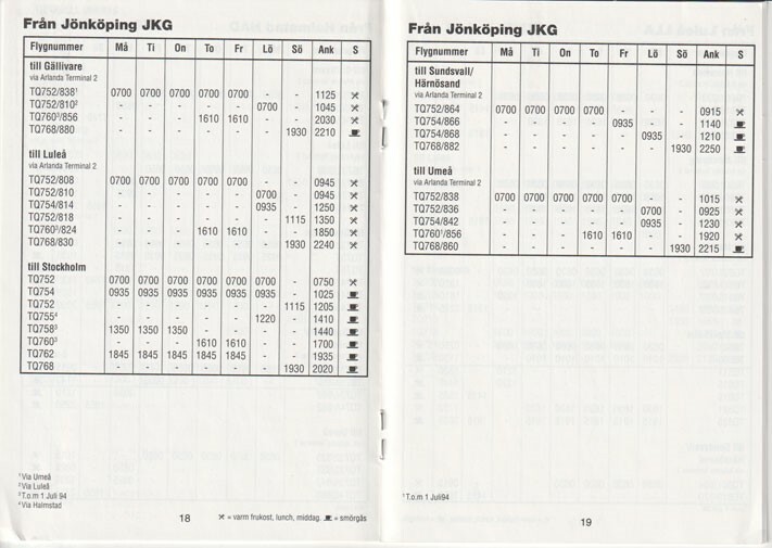 Transwede timetable 1994/06/24