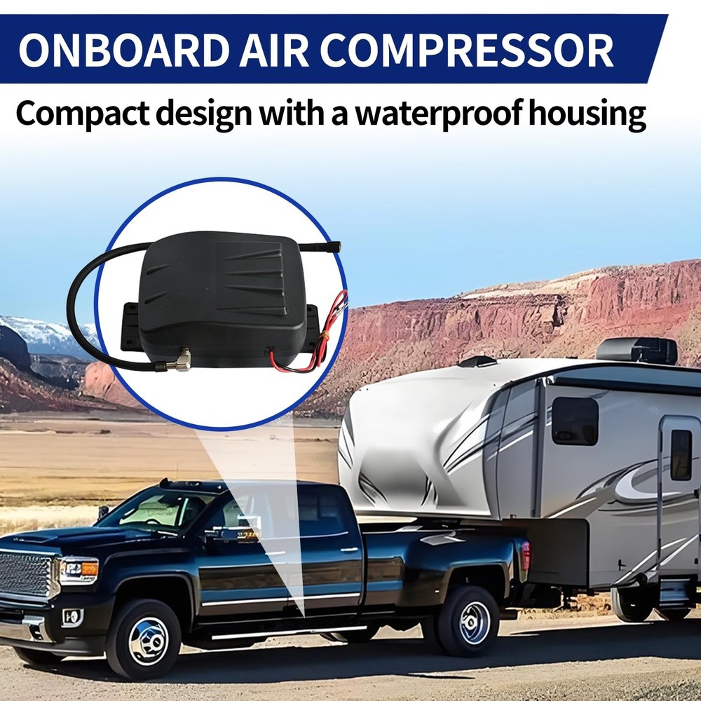 25804 On Board Air Compressor System Universal Air Spring Compressor Kit with...