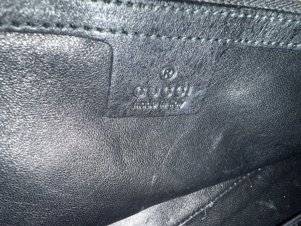 Gucci Black Snake Python GG Top Handle Bag Gold Hardware Clochette